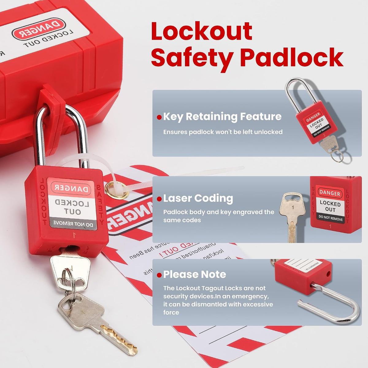 Lockout Tagout Kit Electrical Loto - 67 PCS OSHA Compliant Safety Kit with Padlocks, Hasps, Circuit Breaker Lockouts, Zip Ties, Tags & Tool Box for Industrial/Electrical Equipment