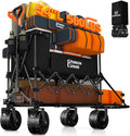 Originsure 400L Double Decker Wagon Collapsible with 54' L Tailgate, 560lbs Heavy Duty Carts Foldable, Extra Large Folding Beach Wagon with Big All-Terrain Wheels for Camping, Sports, Groceries, Black