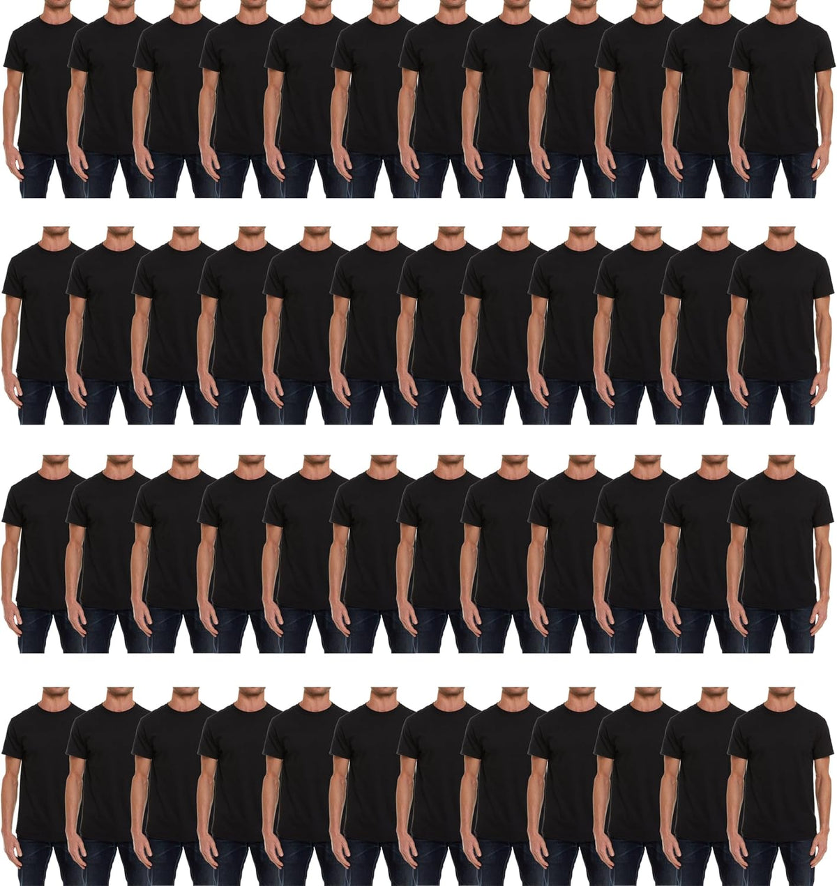 SOCKS'NBULK Men's Cotton Crew Neck Regular T-Shirts Bulk Short Sleeve Lightweight Tees Mix Colors