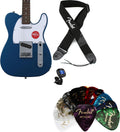 Squier Affinity Series Telecaster Electric Guitar Essentials Bundle - Lake Placid Blue with Laurel Fingerboard