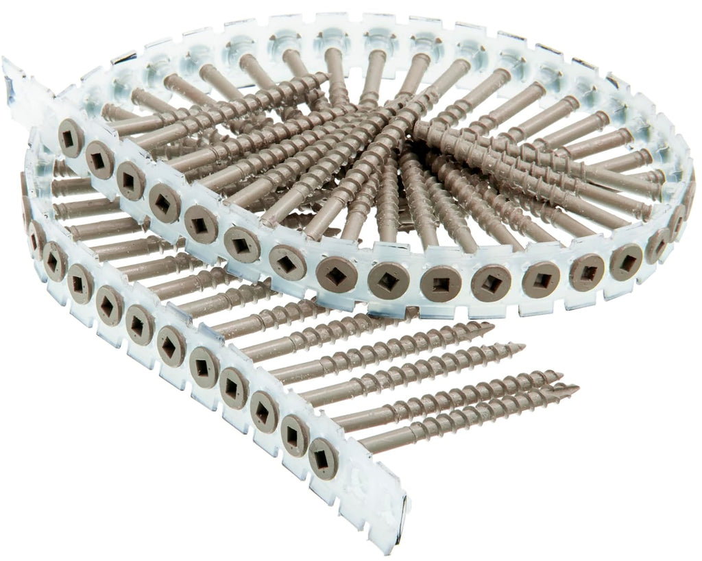 Senco Duraspin Screw Number 8 by 2-1/2-Inch All Purpose Exterior Wood Collated Screw (800 per Box) (08D250W) (Pack of 6)