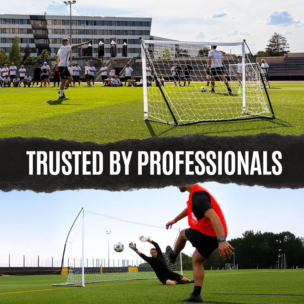 QuickPlay Kickster Elite Portable Soccer Goals - Ultra Fast Setup Weighted Training Goals for Backyard, Turf & Indoor Use - Durable Soccer Nets for Home & Team Practice