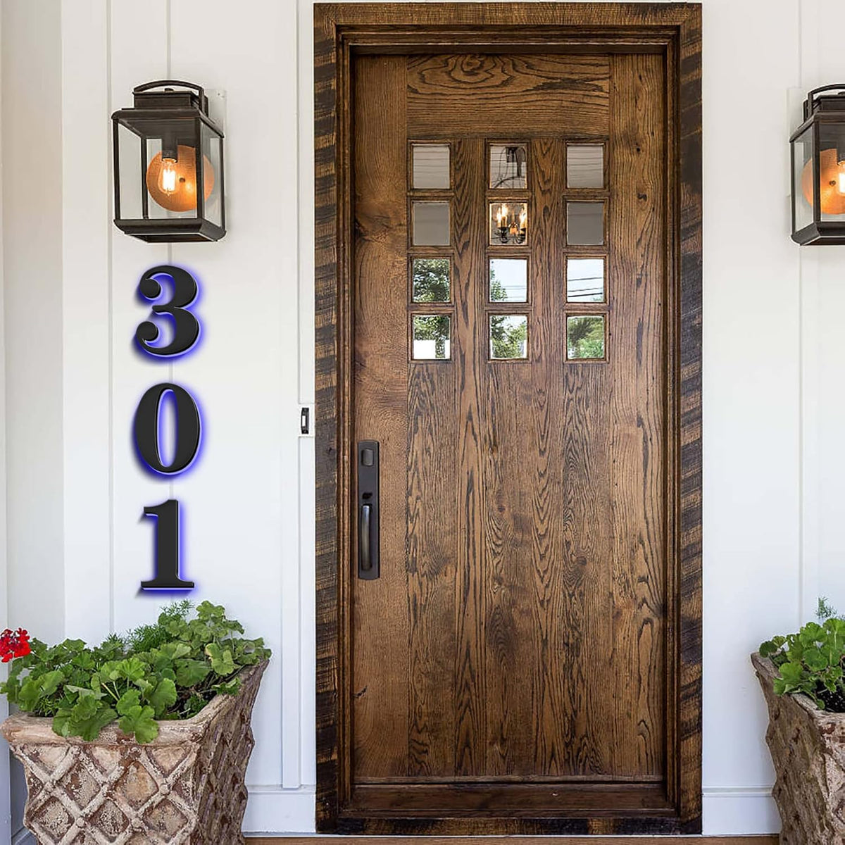 Backlit Lighted LED House Numbers, 3D Floating LED House Plaque Number, Illuminated House Address Numbers For Outside Modern, Blue Light,18 Inch/450mm,0
