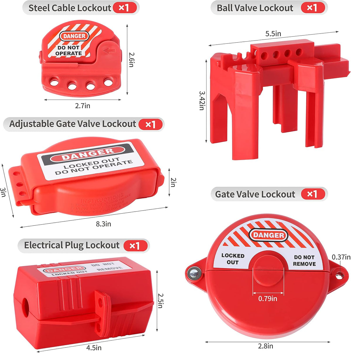 73 PCS OSHA Compliant Lockout Tagout Kit- Safety Loto Kit with Padlocks, Lockout Hasps, Loto Tags, Circuit Breaker, Electrical Plug, Ball/Gate/Cable Locks for Industrial Electrical & Machinery Safety