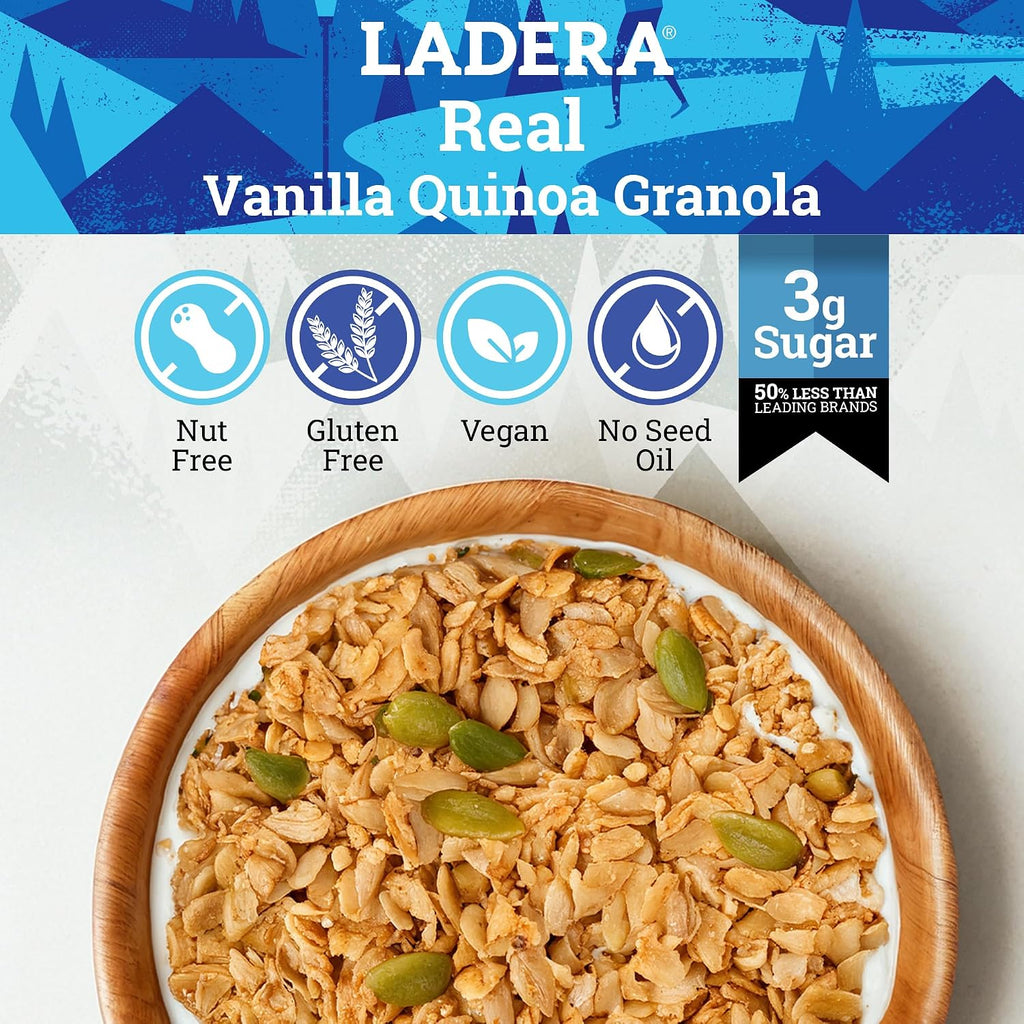 Ladera Vanilla Quinoa Granola - Nut Free Low Sugar Breakfast Cereal, Gluten Free & Vegan, Honest Ingredients, 20 LB