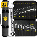Ratcheting Wrench - Slim Profile - Ratchet Wrench, 33pcs - Metric and Standard Combination Large Wrench Set