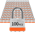 Padlocks with Same Key, LQYN 100 Pcs Laminated Keyed Padlock (1-9/16', 40mm), Keyed Alike Locks, Normal Shackle, for Storage Locker, Hasp Latch, Toolbox, Sheds