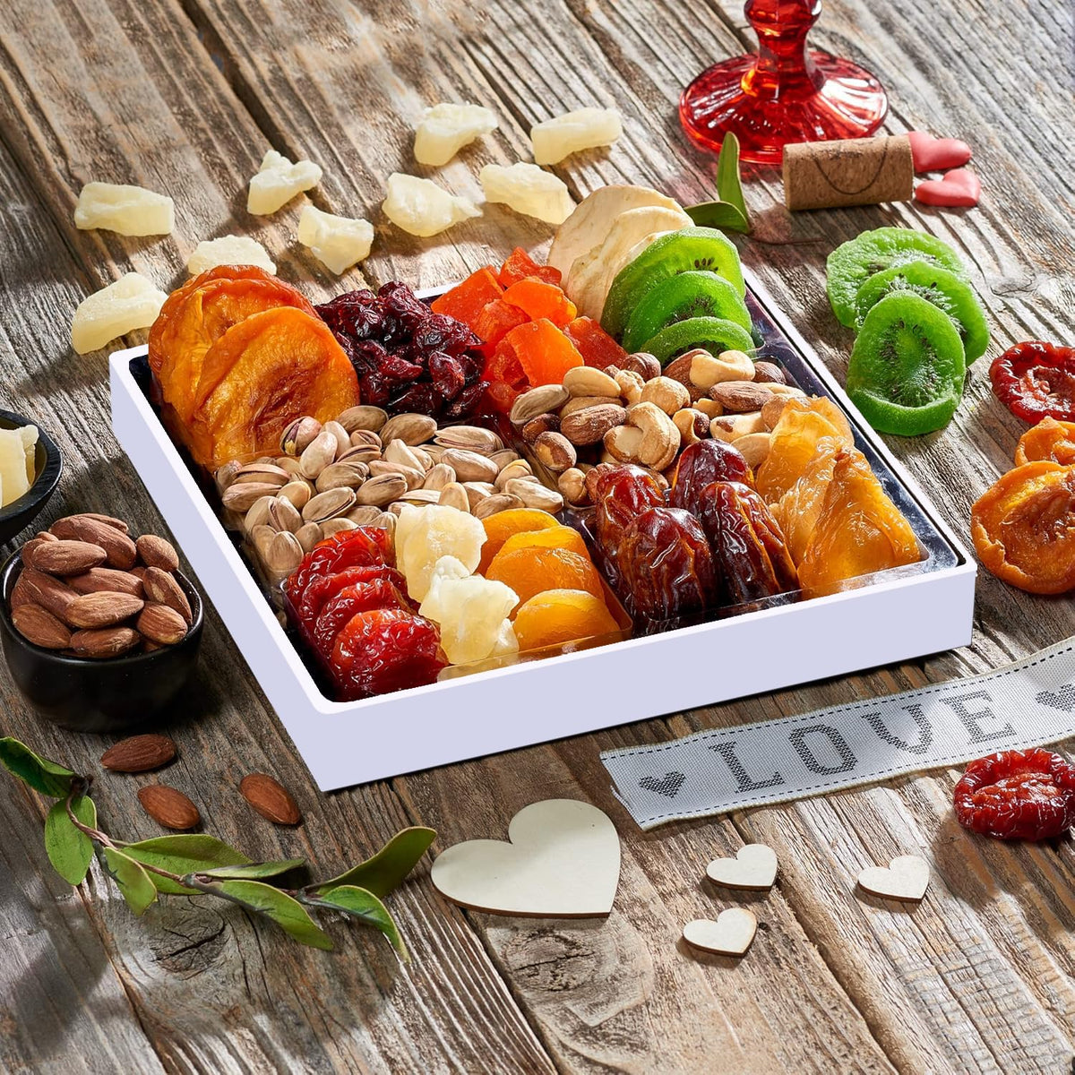 Easter Dried Fruit & Nuts Gift-Basket Arrangement Platter, Gourmet Food Snack Box, For Easter Day, Healthy Kosher, Her Him, 12 Snackberry Assortment (12-Pack)