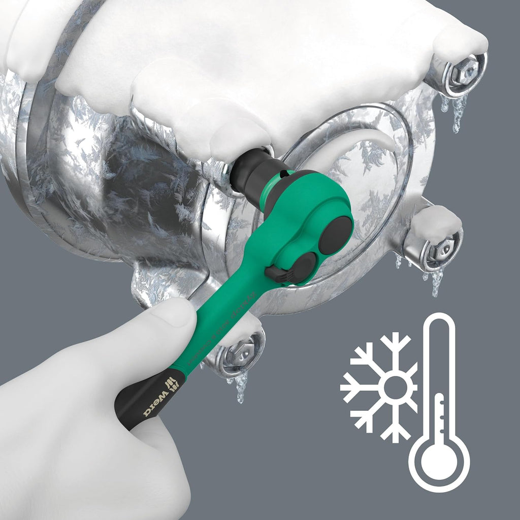 WERA - 05005531001-8100 SB 13 Zyklop Comfort Ratchet Set, reversing Lever, 3/8' Drive, Imperial, 11 Pieces