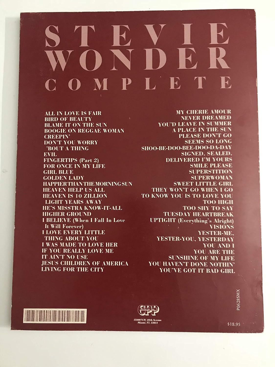 Stevie Wonder -- Complete, Vol 1: Piano/Vocal/Chords