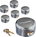 Master Lock 6271KA 6 Pack - 2-7/8in. ProSeries Reinforced Hidden Shackle Rekeyable Pin Tumbler Keyed Alike Padlock, Chrome