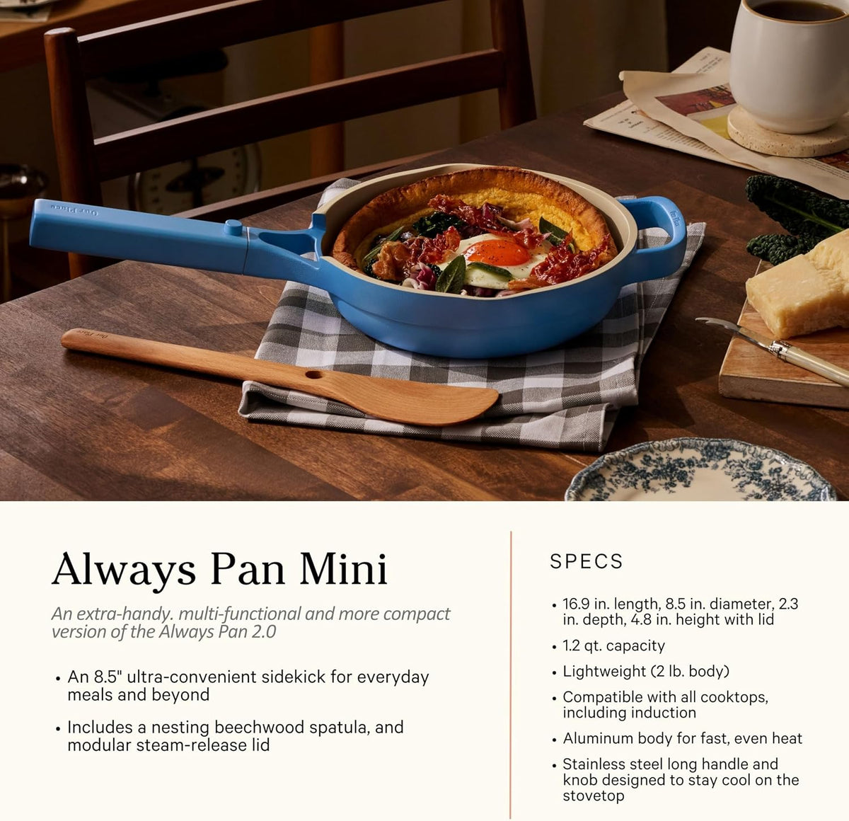 Our Place Cookware Set - 13-Piece Kit Including the Always Pan, Perfect Pot and Spatulas | Multifunctional, Toxin-Free Nonstick | Heat Safe up to 450°F | Oven, Stove, Induction | Forget-Me-Not Blue