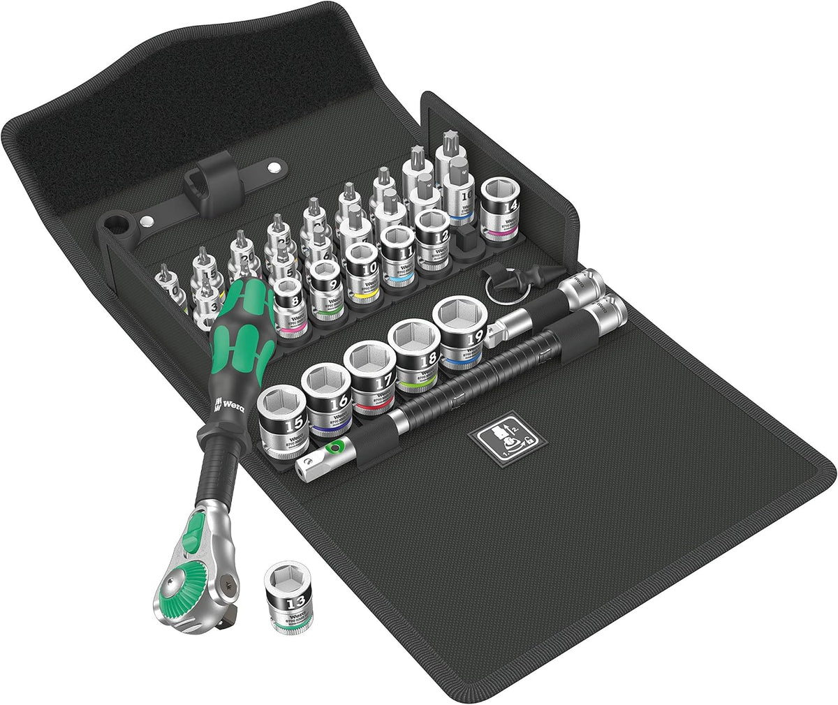 Wera - 05003536001 - Ratchet set, 8100 SB All-in Zyklop Speed ratchet set, 3/8' drive, 35 pieces