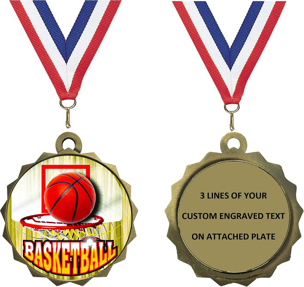 Express Medals Various Styles 1 to 50 Pack Gold Color Engraved 2.25 Inch Basketball Medals Trophy Award Medal Trophies Gift Prize Tournament Champion Team 1st Place First D214FCL412