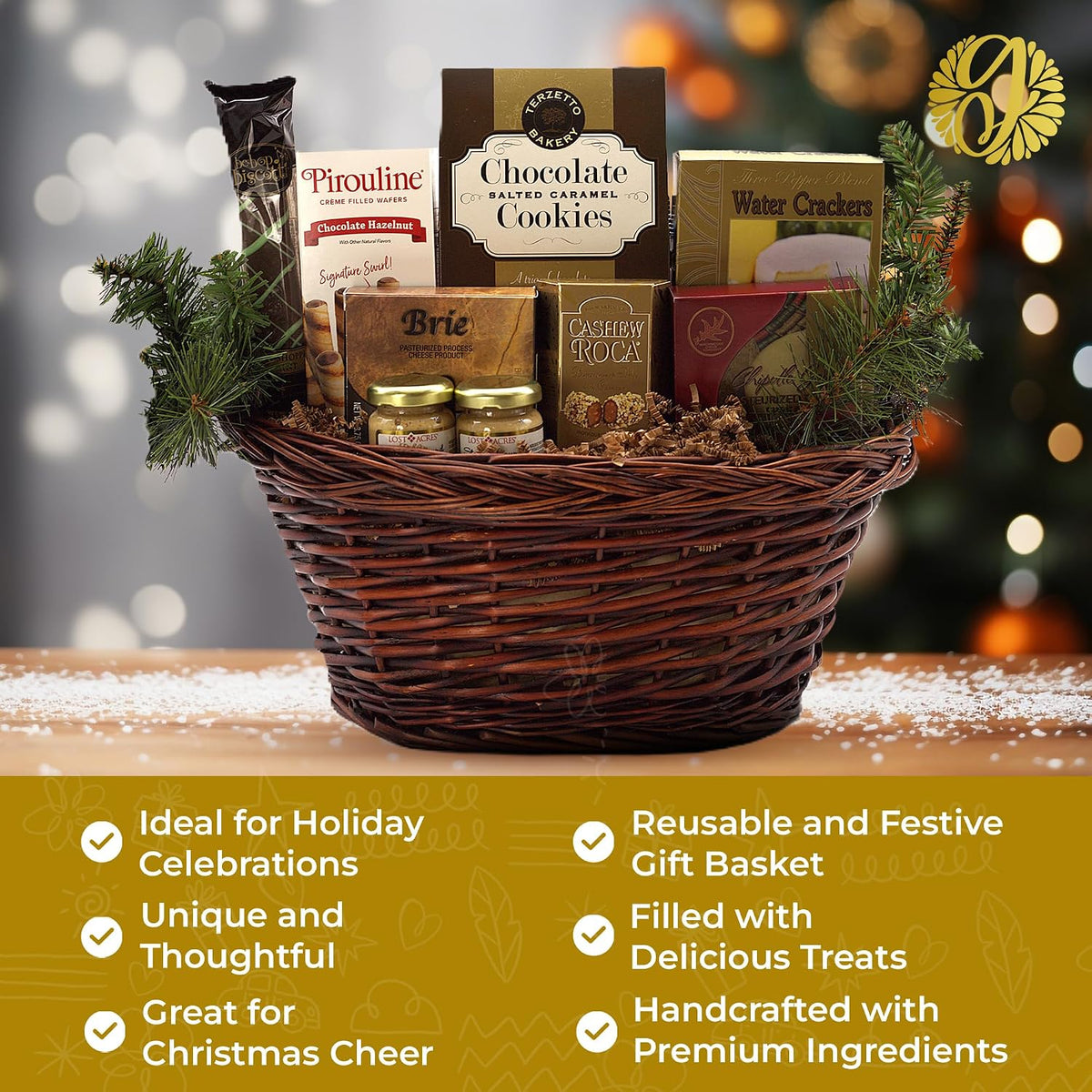 Gift Basket Village - Meat and Cheese Basket, Charcuterie Food, Sausage, Summer Sausage, and Cheese Selection for Christmas - Large, 10 Pounds - Gourmet Cheese, Meat, Cheese and More - Pack of 1