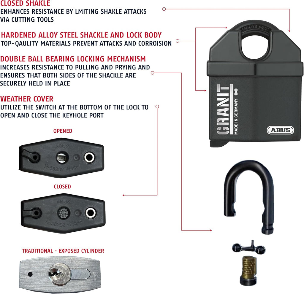 ABUS 37/60 KA Granit Alloy Steel Padlock Keyed Alike, Code 5544653