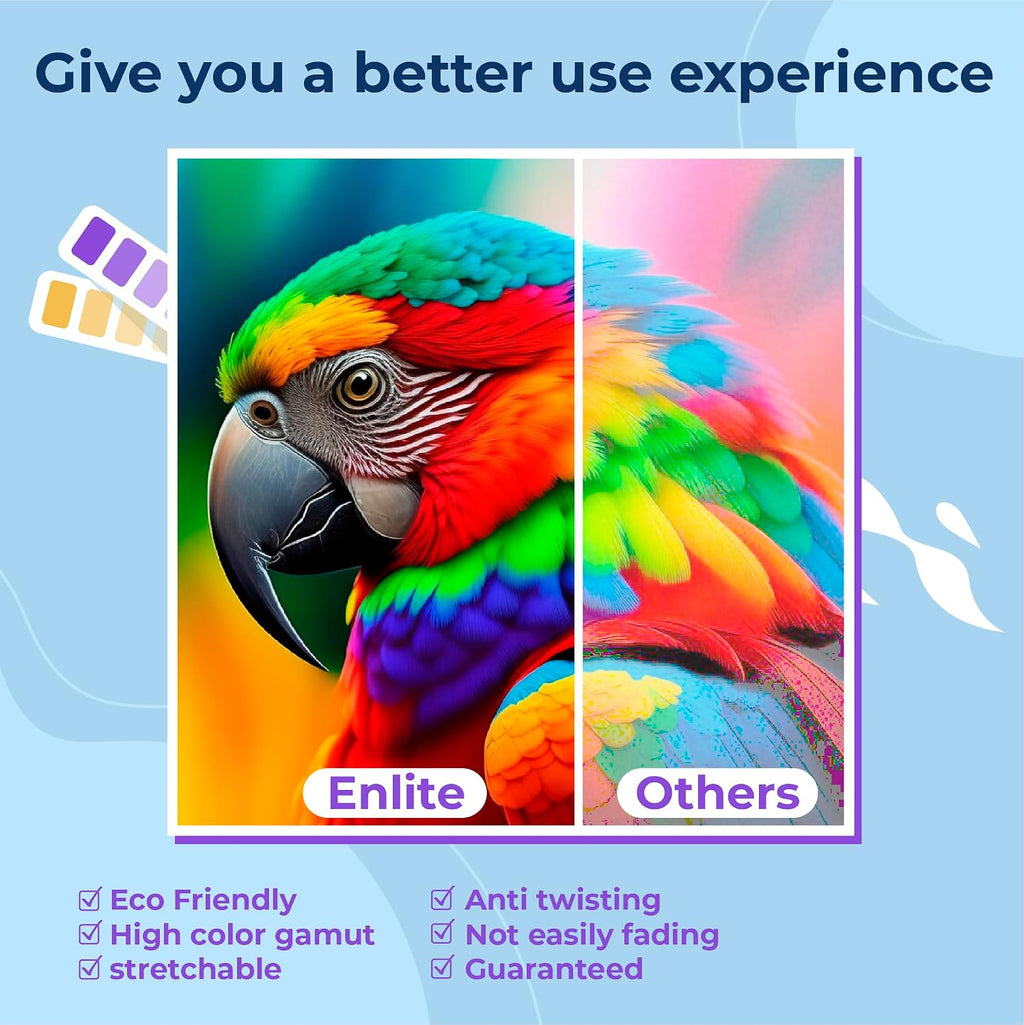 Enlite Premium DTF Ink 500ML Combo Pack, Pigment Ink for PET Film Heat Transfer Printing, Refill for DTF Printer with printhead DX5 DX7 5113 XP600 I3200 4720 TX800, 2W+1B+1C+1M+1Y