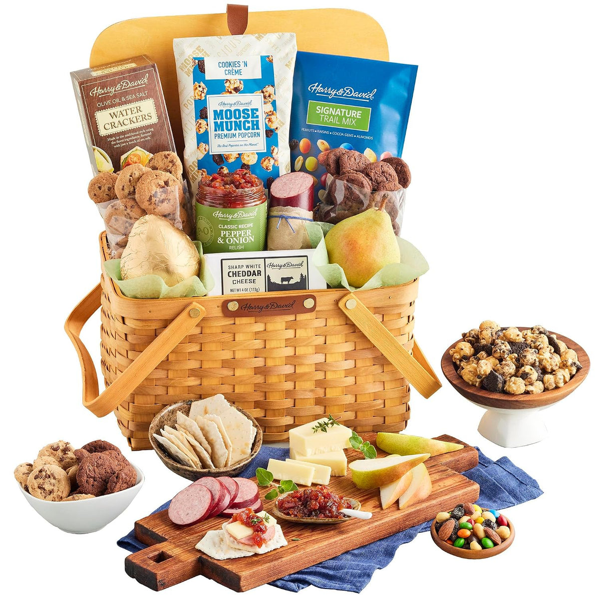 Harry & David Picnic Basket Pears, Cheese, Sausage, And Crackers Gift Basket