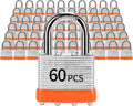 Padlocks with Same Key, LQYN 60 Pcs Laminated Keyed Padlock (1-9/16', 40mm), Keyed Alike Locks, Normal Shackle, for Storage Locker, Hasp Latch, Toolbox, Sheds