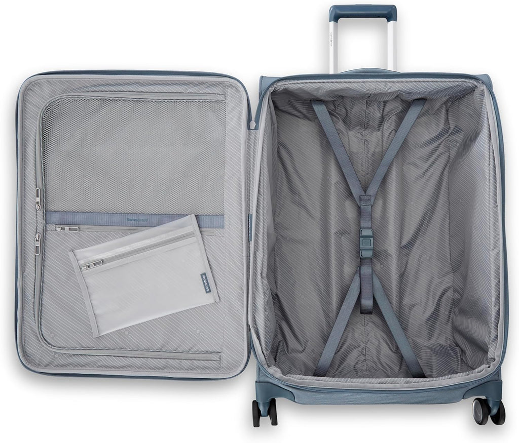 Samsonite UpLIFT Lightweight Large Checked Softside Luggage with Spinner Wheels - Expandable - Airline-Approved, Polyester Soft Suitcase for Ultra Light Travel - Elemental Blue