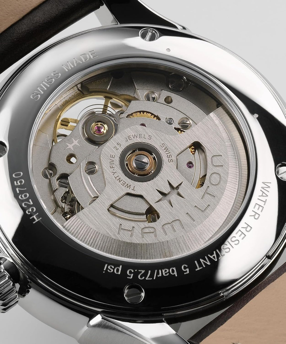 Hamilton Jazzmaster Performer Automatic Men's Watch, 40mm Stainless Steel Case, Swiss Made, Silver Dial Analog Wrist Watch, 50m Waterproof, Sapphire Crystal, 3-Hand Movement, Calf Leather Strap