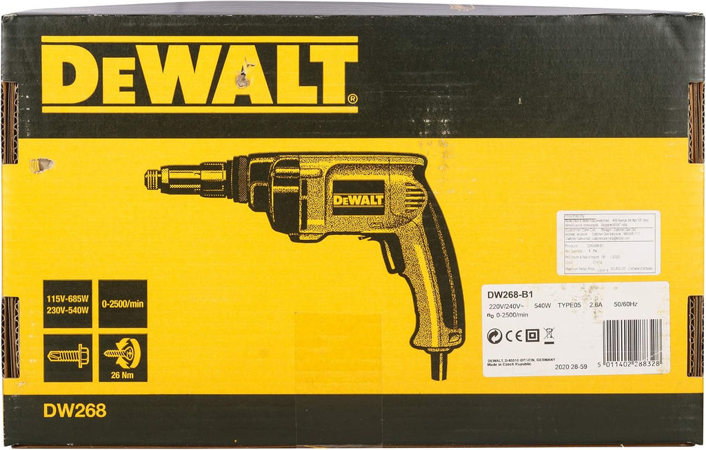 DEWALT Drywall Screw Gun, 6.5-Amp (DW268), Yellow