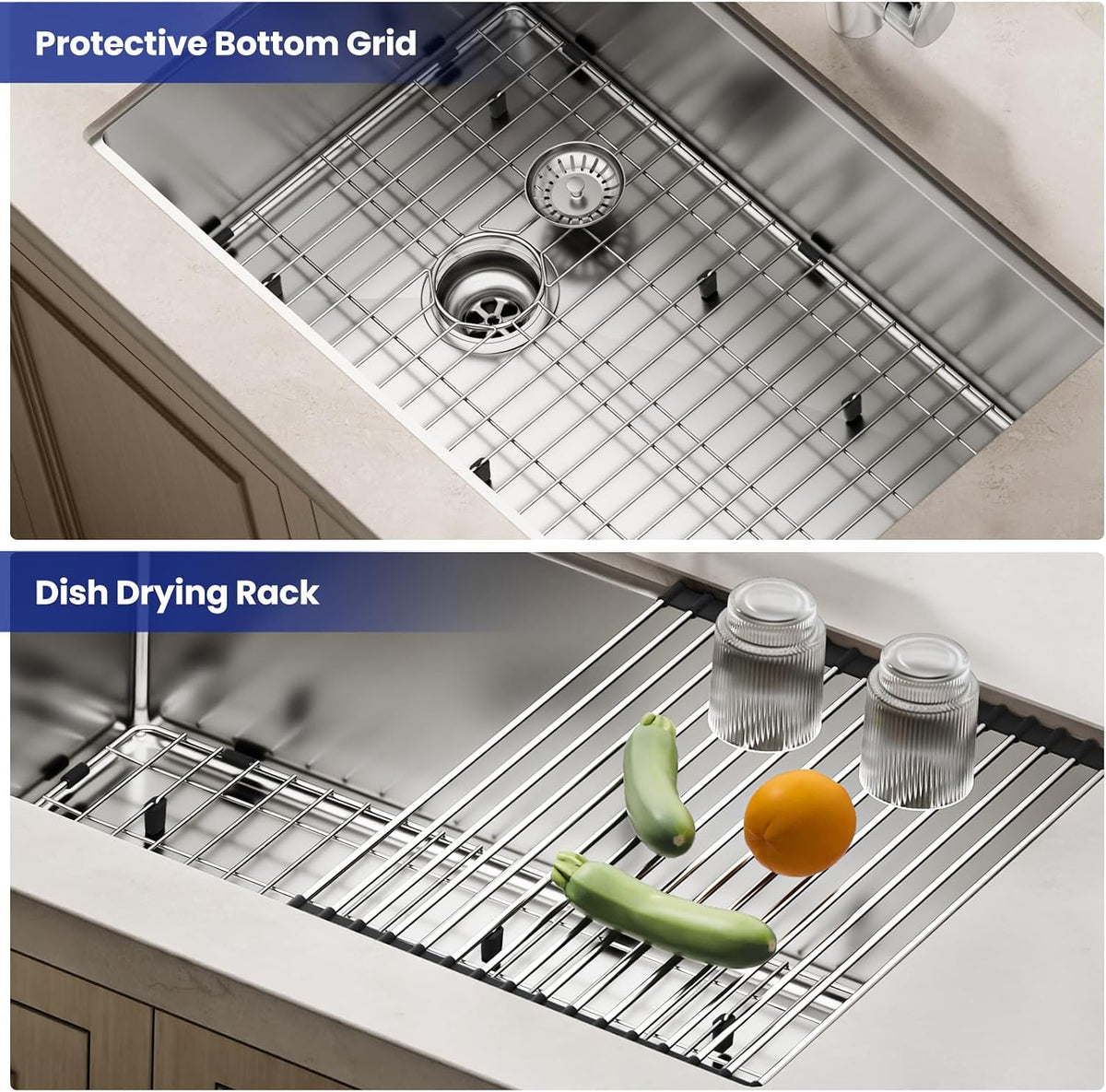 JOMOO 30'x18' Undermount Kitchen Sink, 304 Stainless Steel Handmade Single Bowl Deep Basin Sink with Accessories, Round Corners, Ideal for Kitchen, Bar, Laundry, RV
