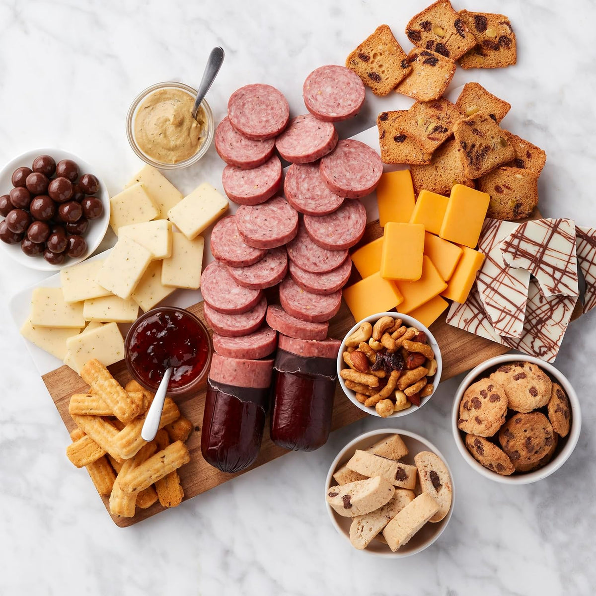 Hickory Farms Ultimate Party Meat and Cheese Gift Basket | Charcuterie Food | Summer Sausage | Father's Day | Mother's Day | Easter | Christmas | Holiday | Housewarming | Care Package