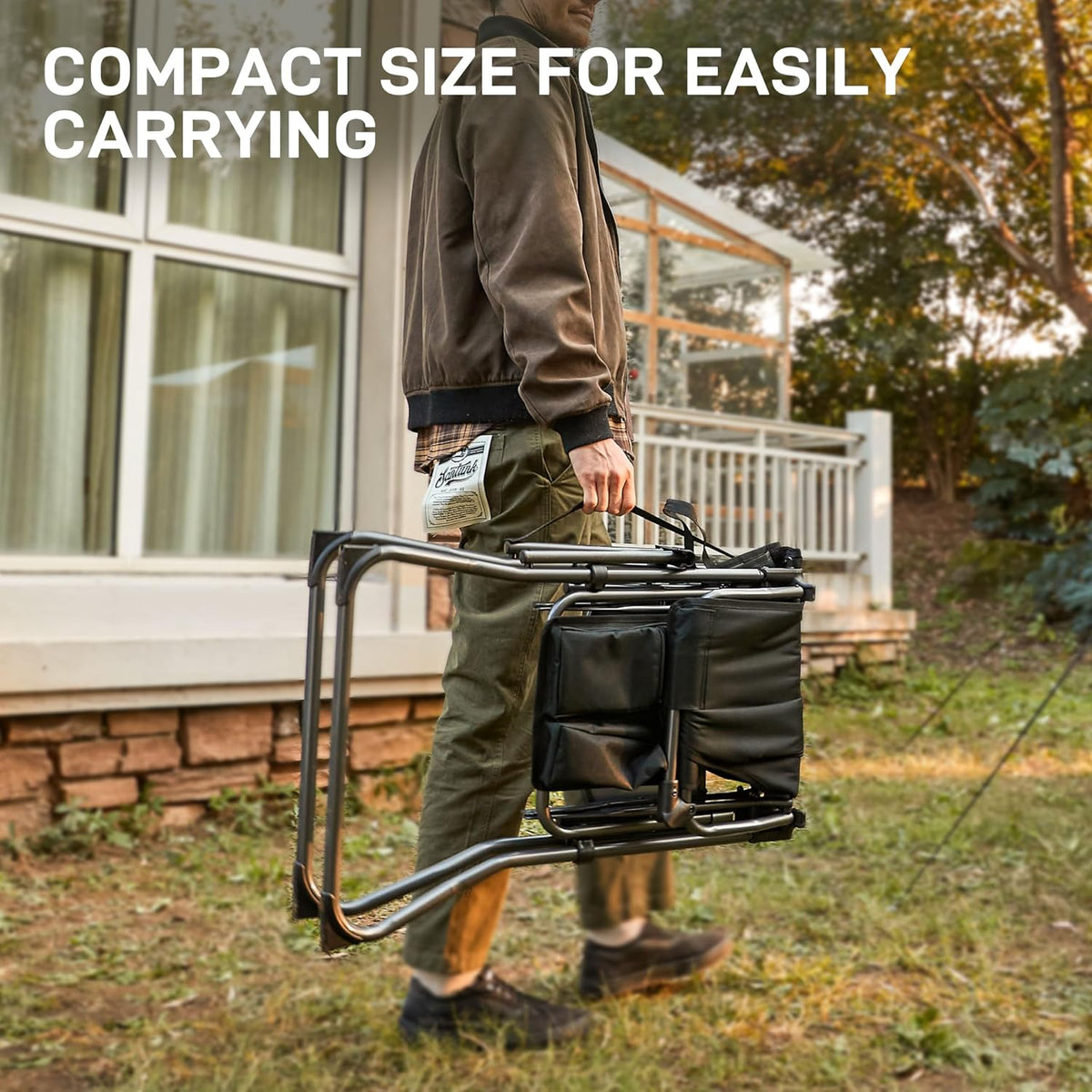 EVER ADVANCED 2 Piece Portable 30.7' Seat Height Tall Folding Camping Chair Directors Chair High with Side Table for Makeup Artist, Sports Event, Craft Show, Supports 350LBS