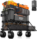 Originsure 400L Double Decker Wagon Collapsible with 54' L Tailgate, 560lbs Heavy Duty Carts Foldable, Extra Large Folding Beach Wagon with Big All-Terrain Wheels for Camping, Sports, Groceries, Grey
