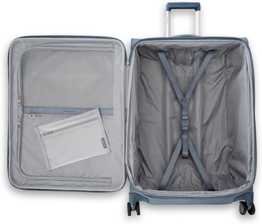 Samsonite UpLIFT Lightweight Medium Checked Softside Luggage with Spinner Wheels - Expandable - Airline-Approved, Polyester Soft Suitcase for Ultra Light Travel - Elemental Blue
