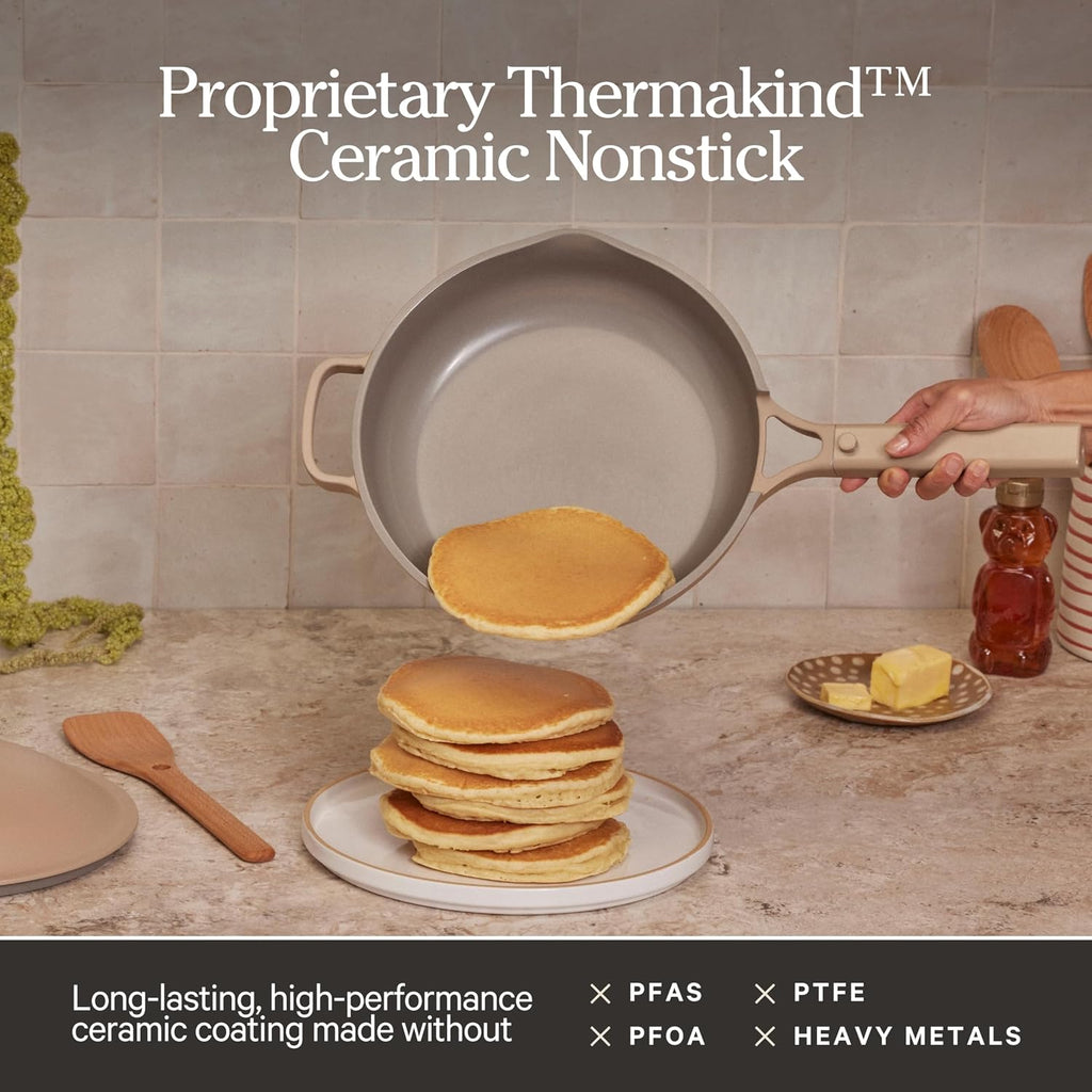 Our Place Mini Always Pan | 8.5' Ceramic Pan with Modular Lid & Beechwood Spatula | Patented 10-in-1 Nonstick, Non-Toxic Cookware Made Without PFAS | Induction & Oven-Safe up to 450°F | Char