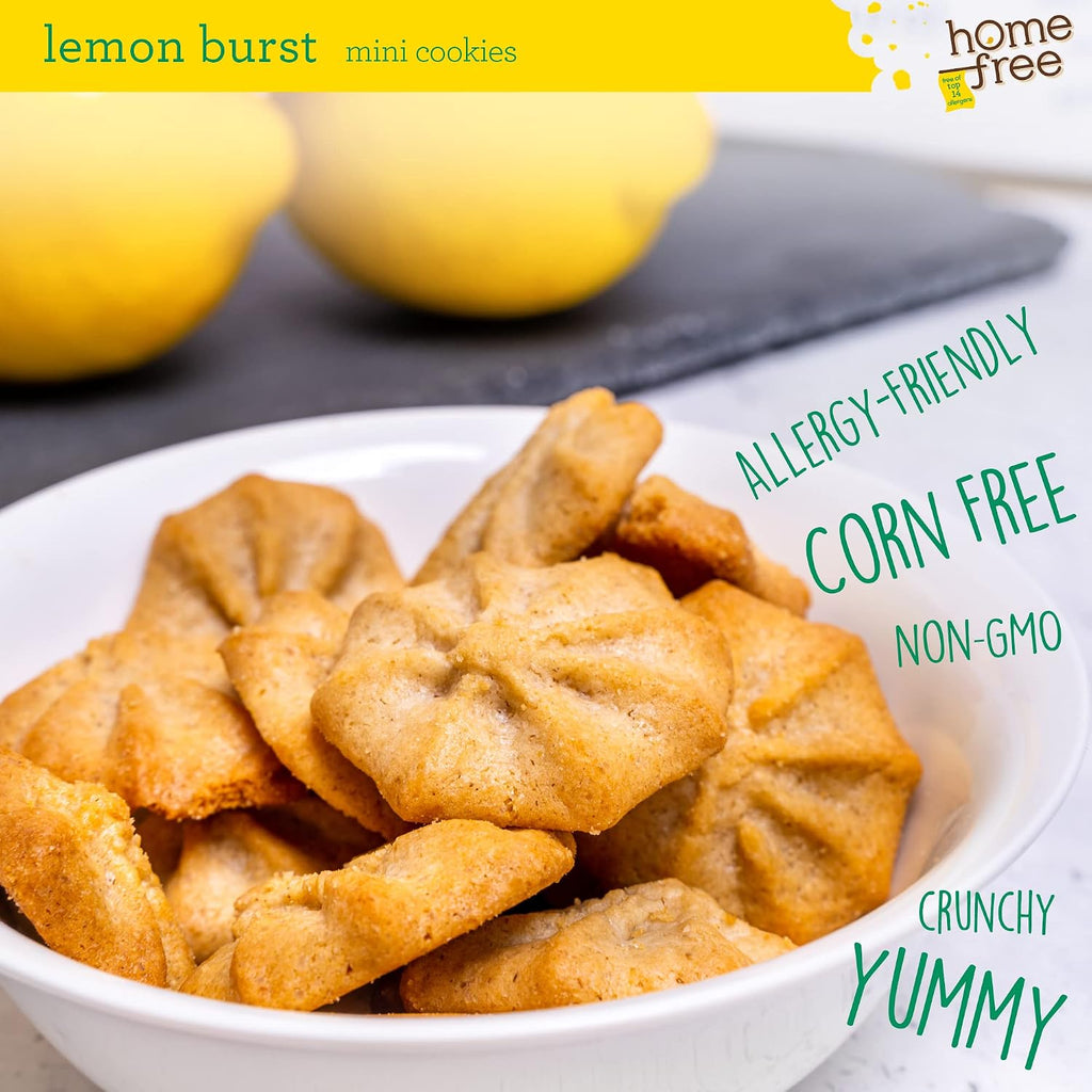 Homefree Treats You Can Trust Gluten Free Mini Cookies, Single Serve, Lemon Burst, 1.0 Ounce (Pack of 64)