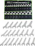 Grip 21 pc Jumbo Service Wrench Set SAE - Sizes from 3/4' up to 2' - Chrome Plated - Chrome Vanadium Steel - Heavy Duty Storage Pouch - Automotive, Hydraulic Equipment