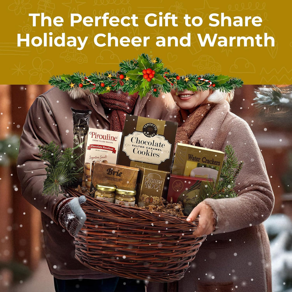 Gift Basket Village - Meat and Cheese Basket, Charcuterie Food, Sausage, Summer Sausage, and Cheese Selection for Christmas - Large, 10 Pounds - Gourmet Cheese, Meat, Cheese and More - Pack of 1
