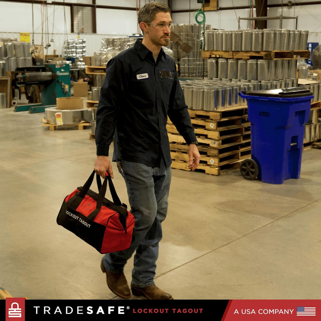 TRADESAFE Valve Lockout Tagout Kit - 55 Loto Devices, Ball, Butterfly, and Gate Valve Lockout Devices, Loto Locks, Cable Lock, Hasps, Tags, OSHA Compliant