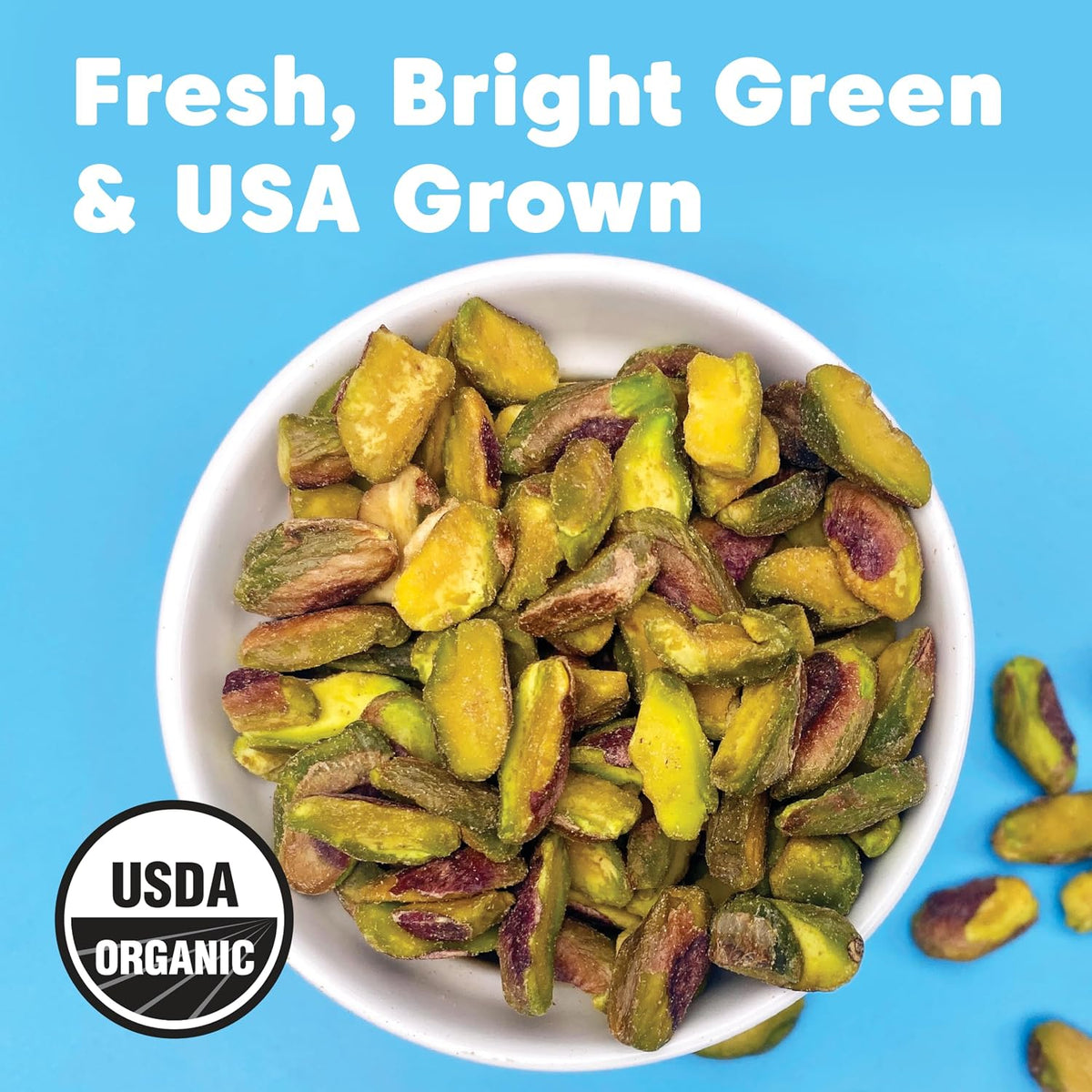 Wilderness Poets, Organic Pistachios - Bright Green Pistachio Nut Halves, No Salt, Grown in California - 5 Pound (Pack of 4)