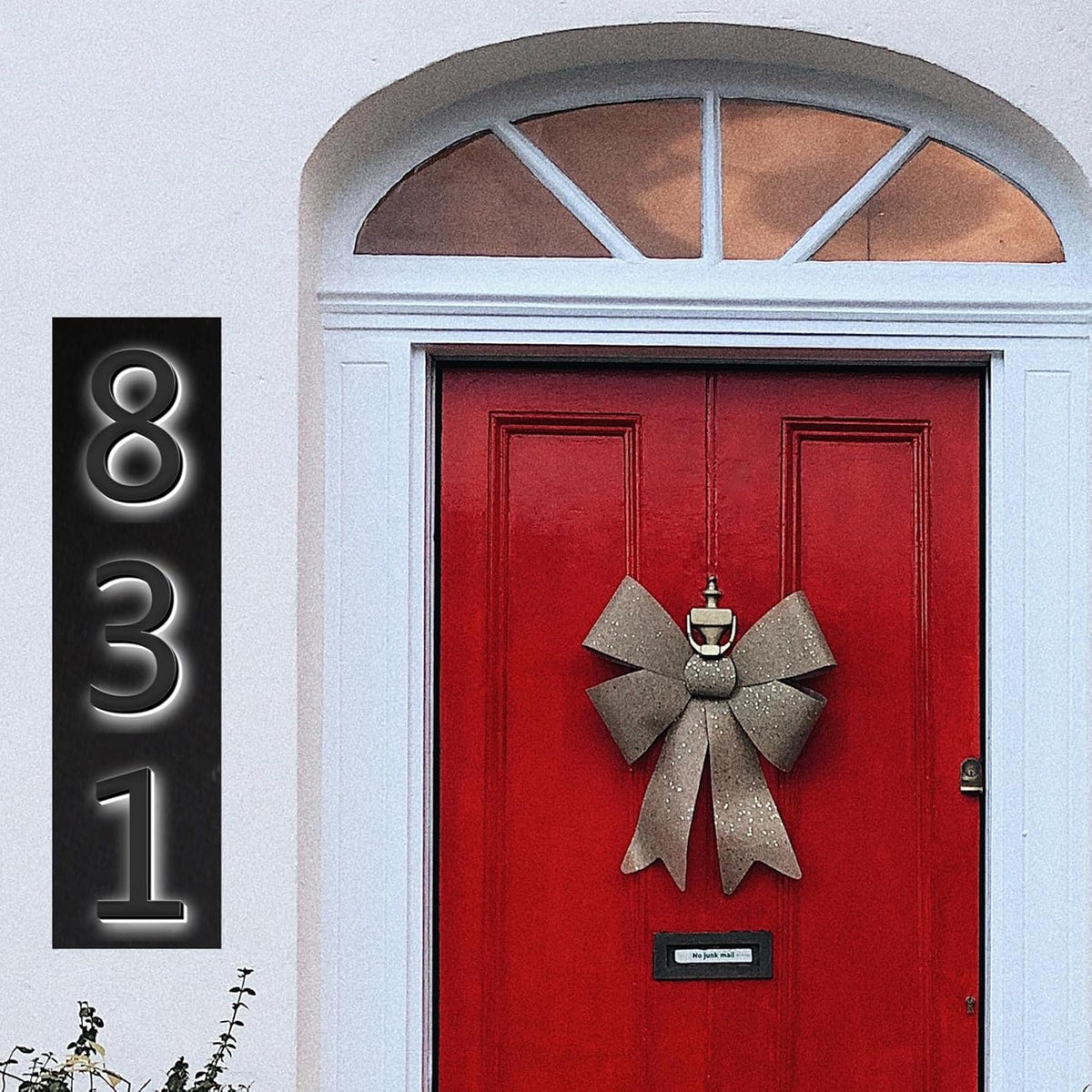 LED Home Address Numbers, Backlit LED Illuminated House Numbers, Stainless Steel Hand-Polished For House Address Signs, Lighted House Number For Outside,18 Inch/450mm,Y