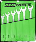 OEMTOOLS 22113 SAE Jumbo Angle Head Wrench Set, Large Fastener Access for Heavy-Duty Maintenance, 6 Piece 1-3/8' to 2' Wrenches, Chrome Finish, Carbon Steel, Wrench Roll Included