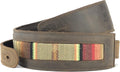 Anthology Gear Southwest Inspired Full Grain Leather Guitar Strap - For Electric, Acoustic, and Bass Guitars - El Camino (Whiskey Brown with Saddle Fabric, 2' Width)