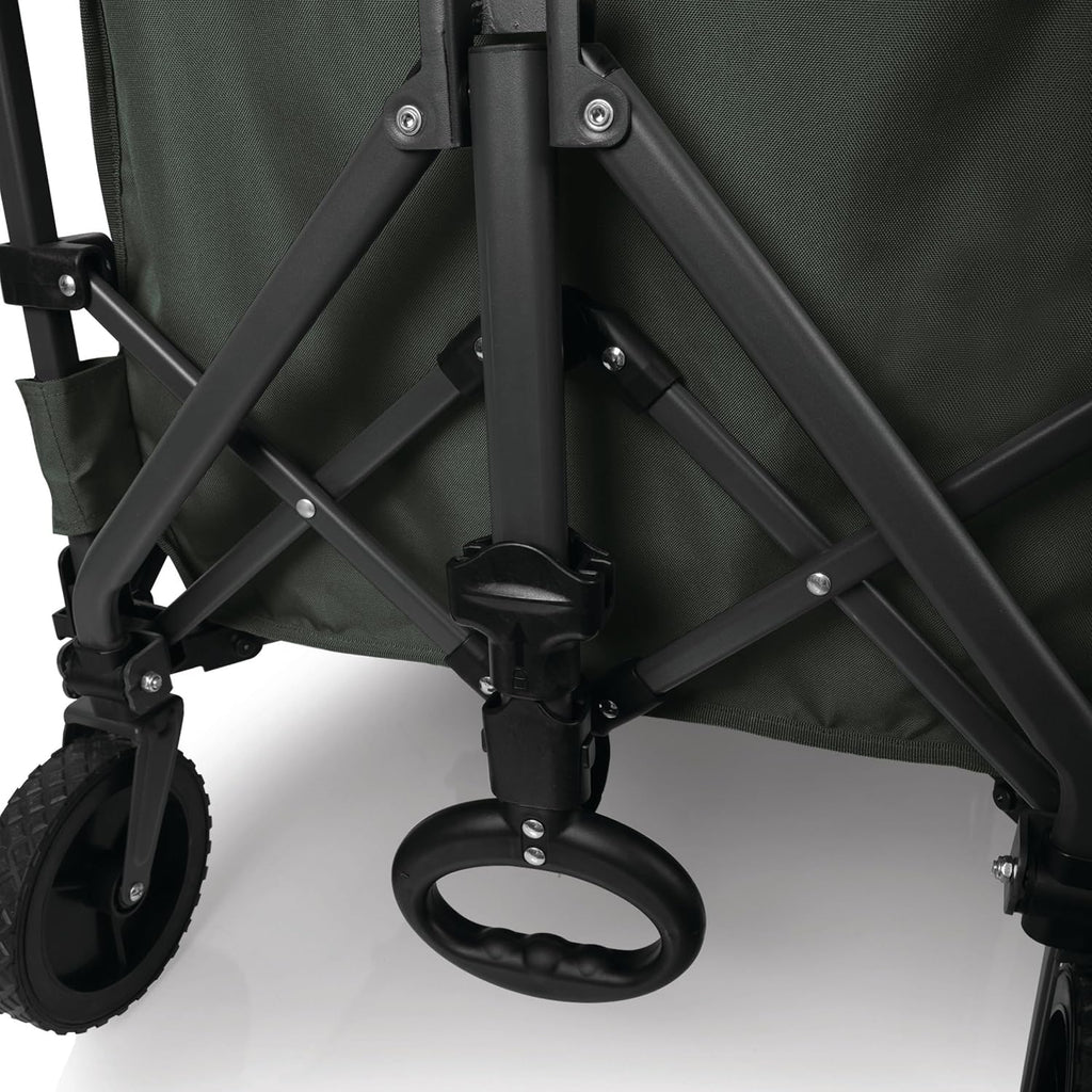 PICNIC TIME Wilderness Wagon Collapsible Folding Wagon, Outdoor Wagon Cart, Sport Utility Wagon, (Moss Green)