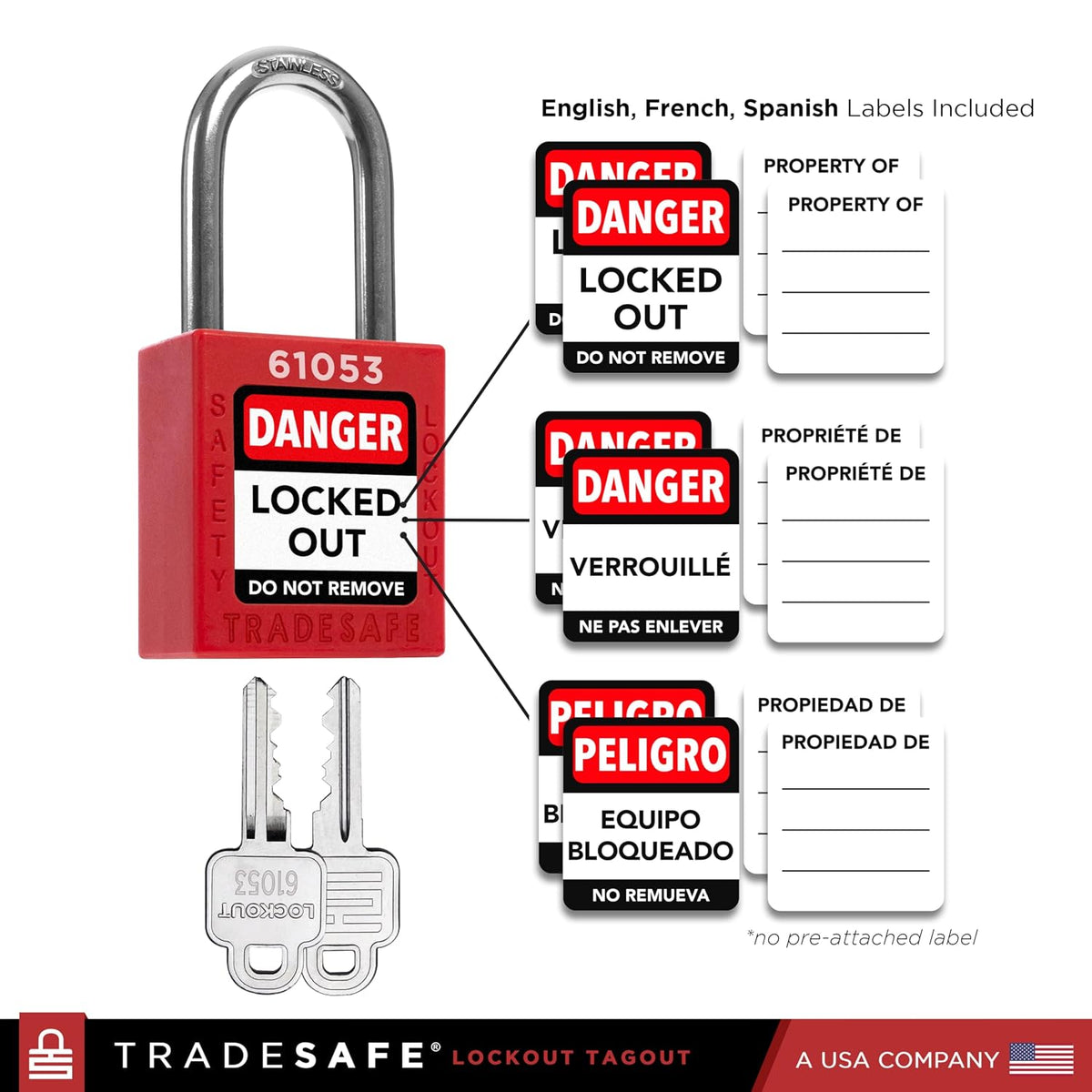 TRADESAFE Lockout Tagout Station with 20 Keyed Different Loto Locks, 6 Lockout Hasps, 60 Lock Out Tags, Lock Out Tag Out Kit Station, Lock Out Kit Cabinet 22-1/2 x 18 x 3 inches