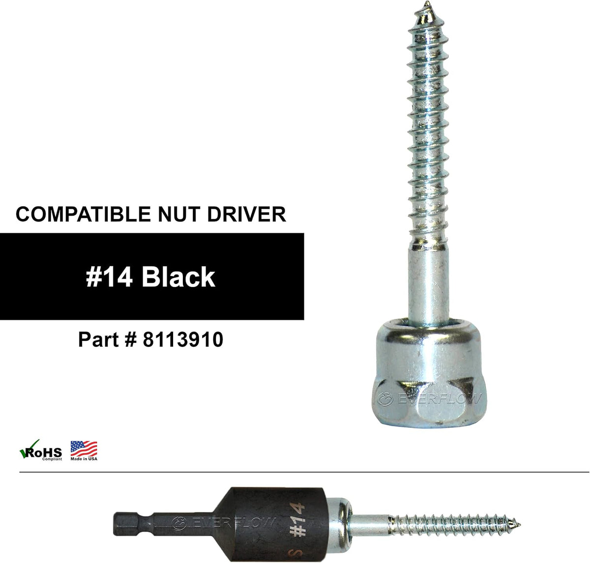 Everflow Sammys 8003957-75 GST 200 1/4 Inch Screw Vertical Threaded Rod Anchor Designed for Wood, Easy Use, No Pre-Drilling Required, Steel with Zinc Finish, 1/4 x 2 Inch Screw Length - (Pack of 75)