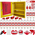SAFBY Lockout Tagout Station Kit Board Locks 80pcs,Lock Out Tag Out Loto Hasps,Tags,Circuit Breaker Lockout,Ball Valve Lockout,Electrical Plug Lockout,Steel Cable Lockout (Big Yellow Station)