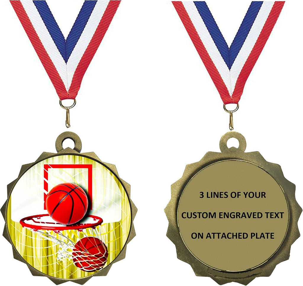 Express Medals Various Styles 1 to 50 Pack Gold Color Engraved 2.25 Inch Basketball Medals Trophy Award Medal Trophies Gift Prize Tournament Champion Team 1st Place First D214FCL411