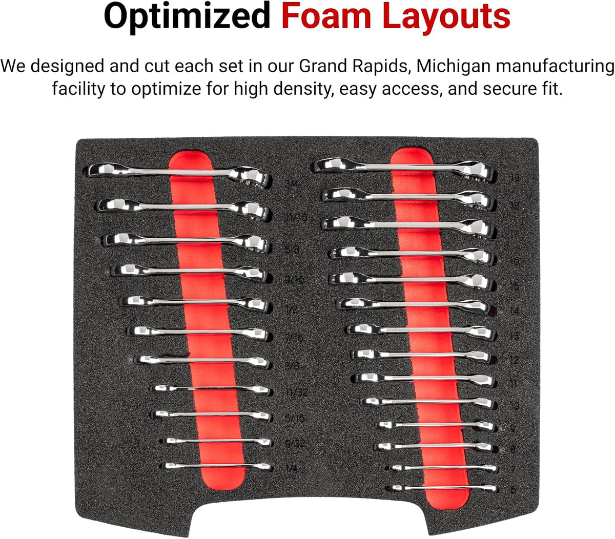 TEKTON Stubby Combination Wrench Set with Open Top Drawer and Rack, 25-Piece (1/4-3/4 in., 6-19 mm) | OLB94205