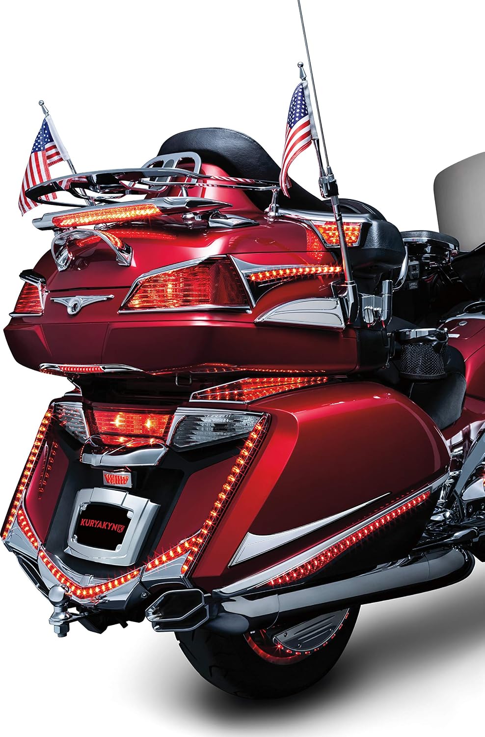 Kuryakyn 3215 Motorcycle Lighting Accent Accessory: LED Lighted Trunk Lid Handle for 2001-17 Honda Gold Wing GL1800 Motorcycles, Chrome