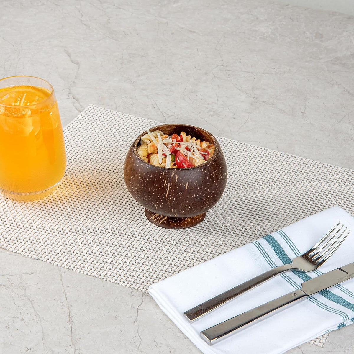 Restaurantware - Coco Casa 10 Ounce Coconut Shell Cups, 40 Mini Martini Goblets - Handmade, Polished, Coconut Shell Cocktail Tiki Cups, Hawaiian Theme For Parties, Serve Wine, Dessert, Smoothies