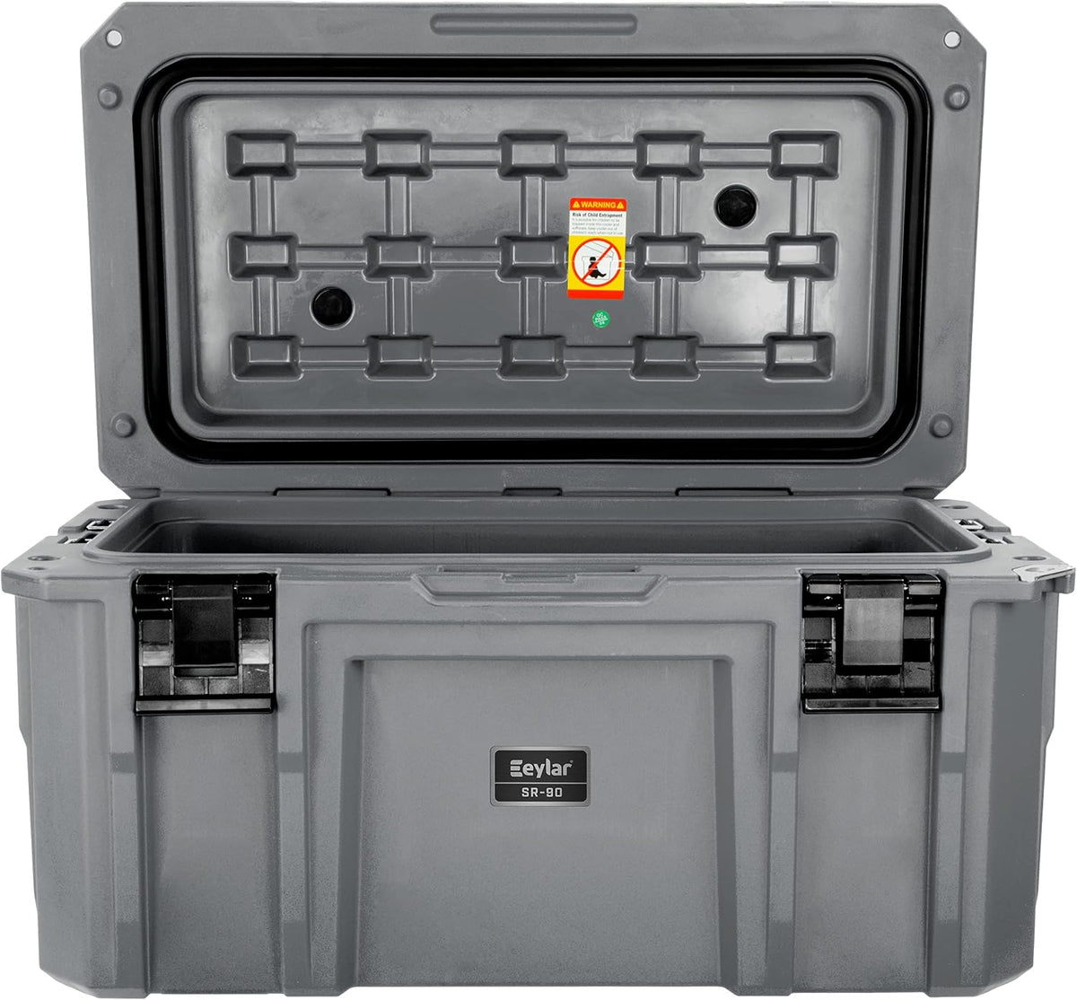 SR-90 Large Crossover Overland Cargo Case, Equipment Hard Case, Roto Molded, Stackable with Pad-Lock Hasp, Strap Mountable, TSA Standard, IPX4 Rated, 90 Liters (Gray)