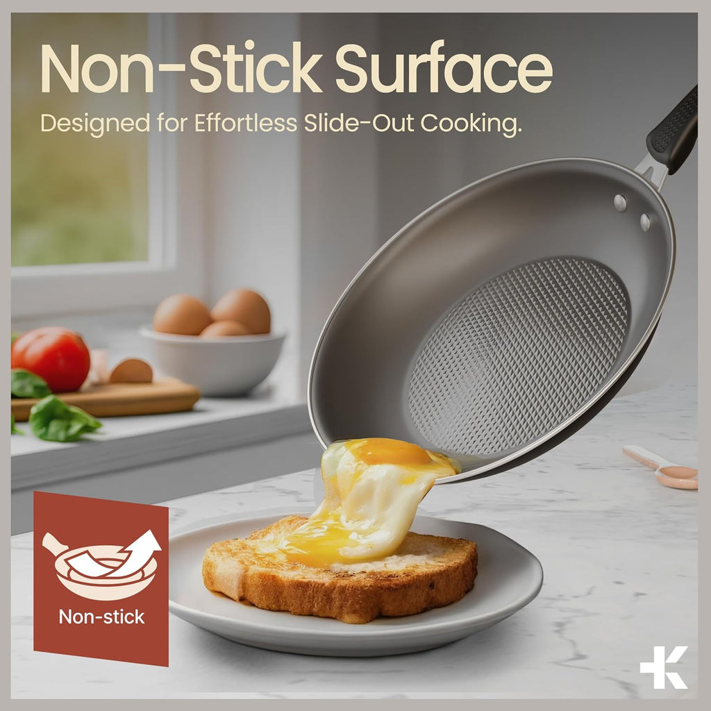 Pots and Pans Set, 22-Piece Non Stick Cookware & Bakeware Sets with Plaid Pattern, Stackable Design, Dishwasher Safe, Stain-resistant, Oven & All-Stove Safe, Tempered Glass Lid, Black